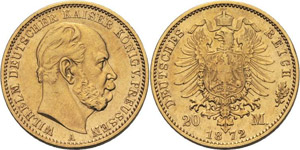 Preußen Wilhelm I. 1861-1888 20 Mark 1872 A ... 