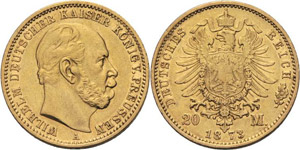 Preußen Wilhelm I. 1861-1888 20 Mark 1873 A ... 