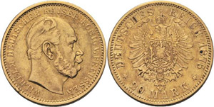 Preußen Wilhelm I. 1861-1888 20 Mark 1875 A ... 
