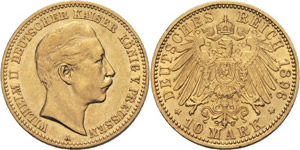 Preußen Wilhelm II. 1888-1918 10 Mark 1896 ... 