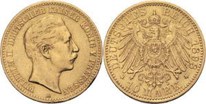 Preußen Wilhelm II. 1888-1918 10 Mark 1898 ... 