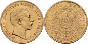 Preußen Wilhelm II. 1888-1918 10 Mark 1899 ... 