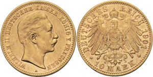 Preußen Wilhelm II. 1888-1918 10 Mark 1901 ... 