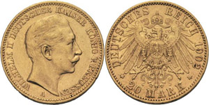 Preußen Wilhelm II. 1888-1918 20 Mark 1902 ... 