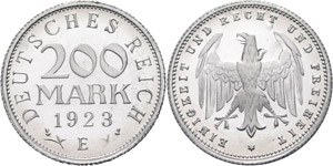 Ersatz und Inflationsmünzen 1919-1923  200 ... 