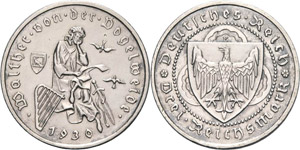 Gedenkausgaben  3 Reichsmark 1930 E ... 