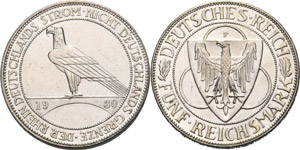 Gedenkausgaben  5 Reichsmark 1930 F ... 