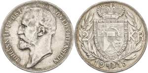 Liechtenstein Johann II. 1858-1929 2 Kronen ... 