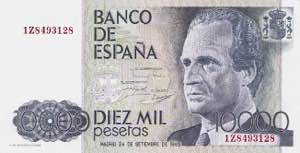 Ausland Spanien 10.000 Pesetas 24.9.1985.  I-