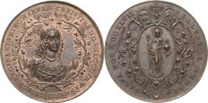 Schweden Christina 1632-1654 Bronzemedaille ... 