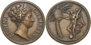 Schweden Christina 1632-1654 Bronzemedaille ... 