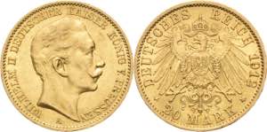 Preußen Wilhelm II. 1888-1918 20 Mark 1912 ... 