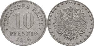 Ersatzmünzen des Ersten Weltkrieges  10 ... 