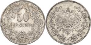 Kleinmünzen  50 Pfennig 1900 J  Jaeger 15 ... 