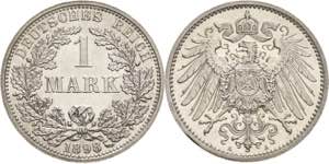 Kleinmünzen  1 Mark 1898 A  Jaeger 17 Fast ... 