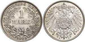 Kleinmünzen  1 Mark 1909 E  Jaeger 17 ... 