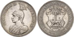 Deutsch Ostafrika  1/2 Rupie 1891 (A)  ... 