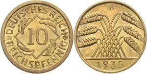 Kleinmünzen  10 Reichspfennig 1935 F  ... 