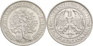 Gedenkausgaben  5 Reichsmark 1928 F Eichbaum ... 