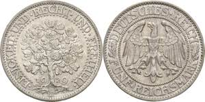 Gedenkausgaben  5 Reichsmark 1929 F Eichbaum ... 