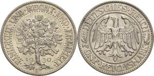 Gedenkausgaben  5 Reichsmark 1930 F Eichbaum ... 