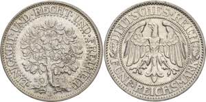 Gedenkausgaben  5 Reichsmark 1931 J Eichbaum ... 