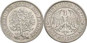 Gedenkausgaben  5 Reichsmark 1932 J Eichbaum ... 