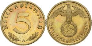 Kleinmünzen  5 Reichspfennig 1937 A  Jaeger ... 