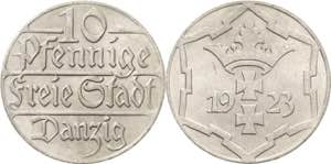 Ausgaben des Freistaates  10 Pfennig 1923.  ... 