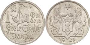 Ausgaben des Freistaates  1 Gulden 1923.  ... 