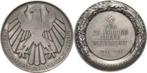 Drittes Reich  Silbermedaille o.J. (graviert ... 