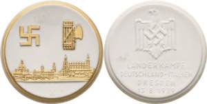 Drittes Reich  Weiße Porzellanmedaille 1939 ... 