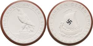 Drittes Reich  Weiße Porzellanmedaille 1940 ... 