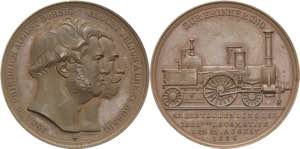 Eisenbahnen  Bronzemedaille 1858 (W. ... 