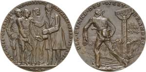 Erster Weltkrieg  Bronzegussmedaille 1914 ... 