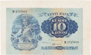 Ausland Estland 10 Krooni 1940.  WPM 68 ... 