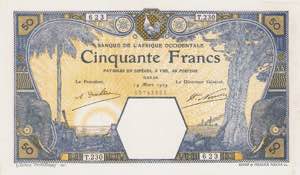 Ausland Französisch Westafrika 50 Francs ... 