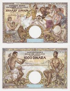Ausland Jugoslawien 1000 Dinara 6.9.1935.  ... 