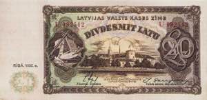Ausland Lettland 20 Latu 1936.  WPM 30 b ... 
