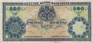 Ausland Litauen 500 Litu 11.12.1924.  WPM 21 ... 
