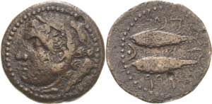 Hispania Agadir  Semis 100/20 v. Chr Kopf ... 