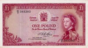 Ausland Rhodesien 1 Pound 7.9.1964.  WPM 25 ... 