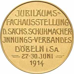 Döbeln Vergoldete Bronzemedaille 1914 ... 
