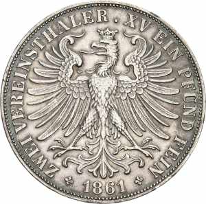 Frankfurt am Main Doppeltaler 1861.  AKS 4 ... 