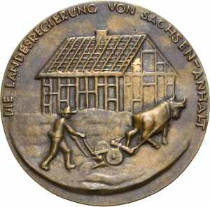 Halle/Saale Bronzegussmedaille 1947. Zum 60. ... 