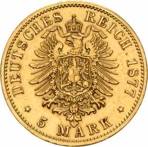 PreußenWilhelm I. 1861-1888 5 Mark 1877 A  ... 