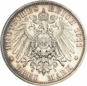 AnhaltFriedrich II. 1904-1918 3 Mark 1911 A  ... 