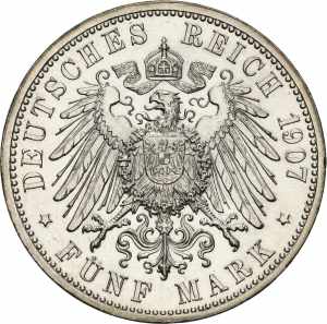 BadenFriedrich I. 1856-1907 5 Mark 1907 (G) ... 
