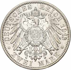 BadenFriedrich II. 1907-1918 2 Mark 1913 G  ... 