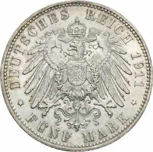 BayernLuitpold 1886-1912 5 Mark 1911 D 90. ... 